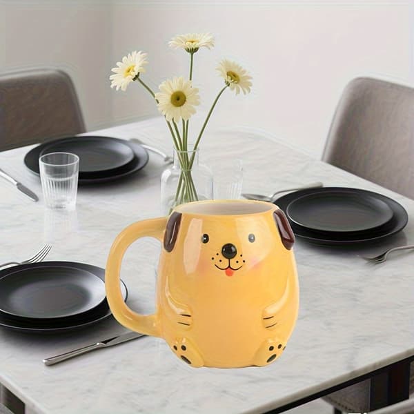 Handmålad keramikmugg med groda, 3D-djurkaffekopp för hem och kontor White Cat