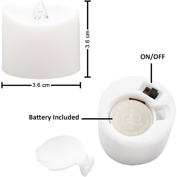 LED-telys med timer Flammefri lys [Pakke med 12, varm hvid]