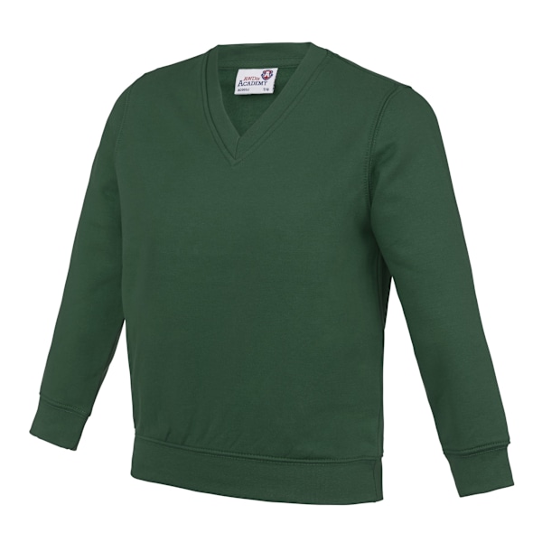 AWDis Academy Barn/Barn Junior V-halsad Skoltröja/Sweatshirt Grön 9-10 Years Green