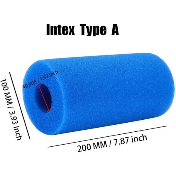 Svømmebasseng filter svamp diameter 100*200