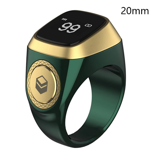 Smart Tasbih Tellering Ring for muslimer Zikr Digital Tasbee Green