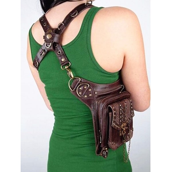 Steam Punk Vintage Rock Gothic Bag Goth Axel Midjeväskor Pack black