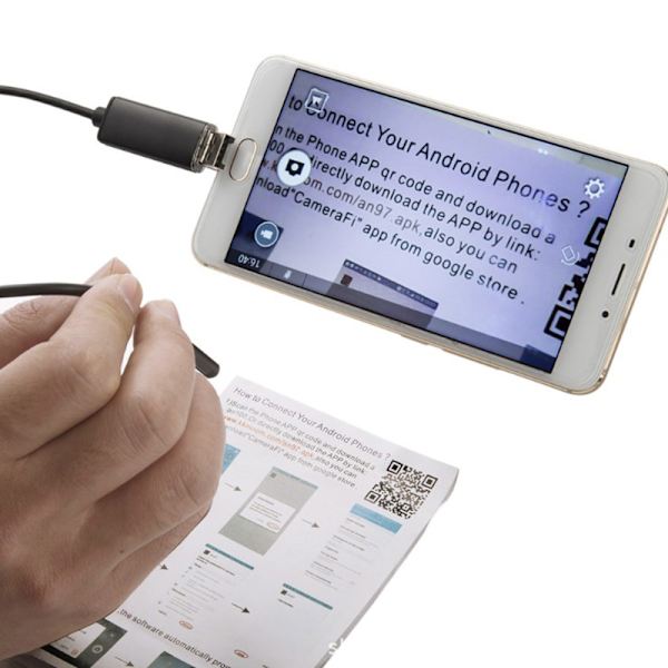 7MM 6 LED Endoskop Vanntett Borescope Inspeksjonskamera 2m
