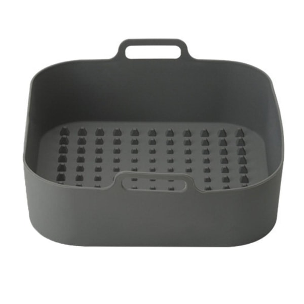 20 cm firkantet gjenbrukbar silikon Air Fryer ovn tilbehør grå