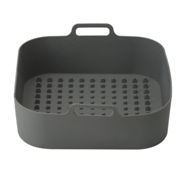 20 cm kvadratisk gjenbrukbar silikon Air Fryer Ovntilbehør Grå