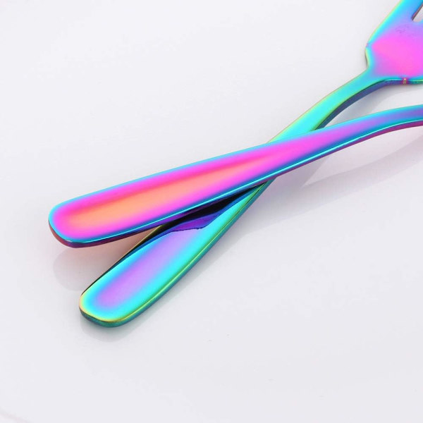 Tekakor Små Dessertgafler Tårtgafler Rustfritt stål Fargerike 8 stk Colorful
