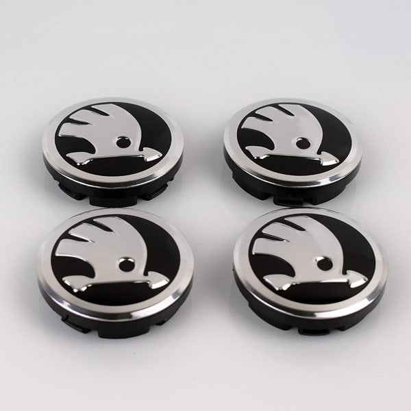 SK05 - 60MM 4-pack Navkapslar Skoda Silver silver one size