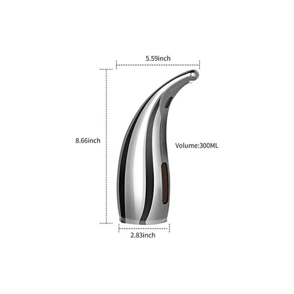 Galaxy Automatisk Sæbepumpe, Berøringsfri Opvaskmiddelpumpe (300 ml Sølv)