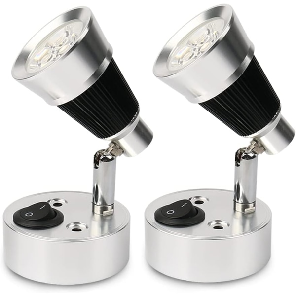 12 volt LED vægmonteret læselampe, 2-pak LED-lys