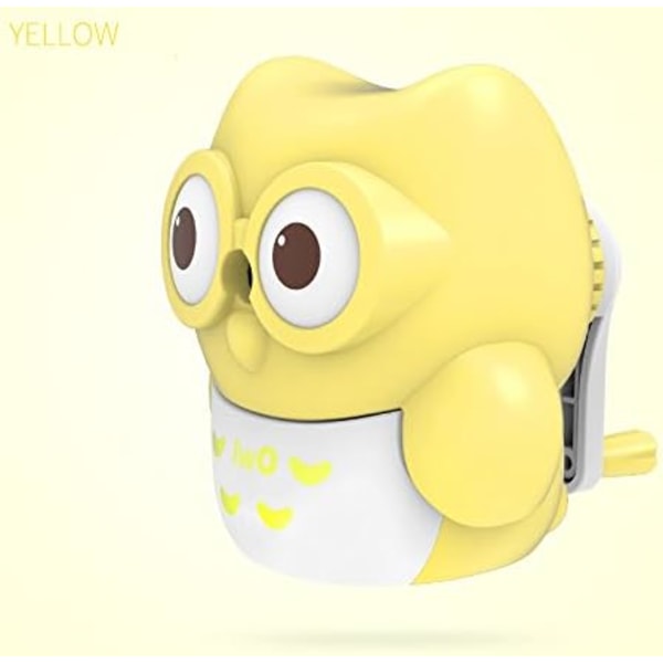 Manual Pencil Sharpener for Kid Cute Owl Design Yellow