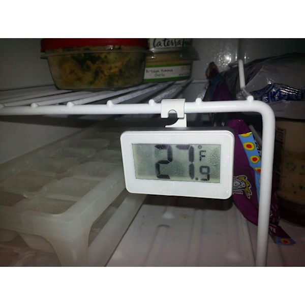 Digitalt minikjøleskapstermometer med krok Vit