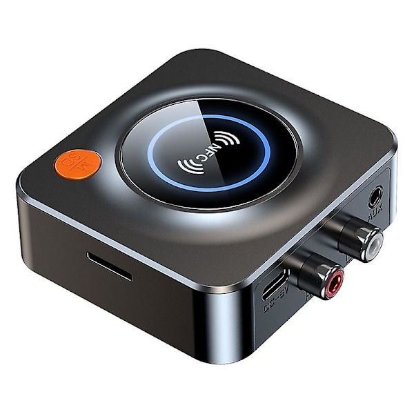 Bluetooth 5.1 Lydmodtager FM-sender NFC Stereo 3,5 mm Aux-stik RCA Trådløs Lydadapter Mic IR Fjernbetjening til TV PC (FMY)