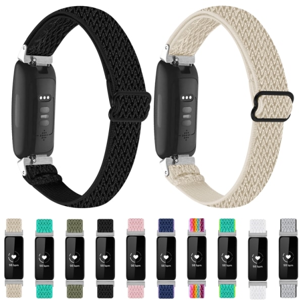 Lämplig för Fitbit Inspire3-spänne vågigt vävt nylon (blågrönt