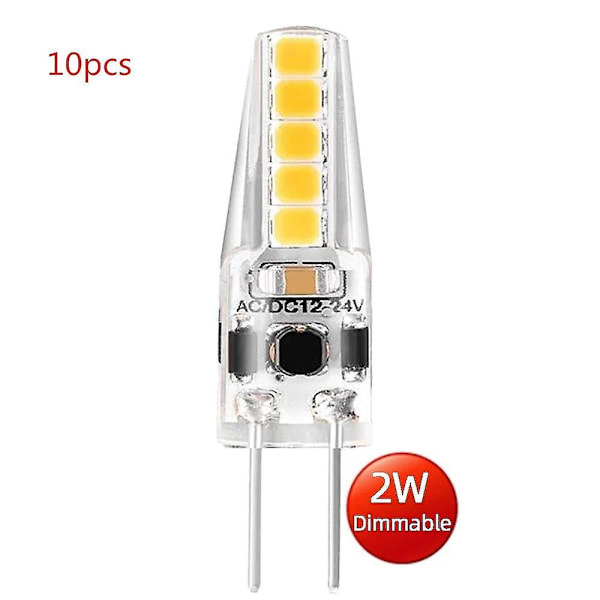 10 stk Dimbar G4 LED-lampe Ac/dc12-24v 10led 20led Energisparande