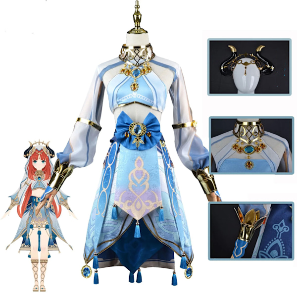 Mub- BAIGE Spil Genshin Impact Nilou Cosplay Kostume Nilou Genshin Impact Cosplay Kostume kostume+tilbehørssæt S costume+accessories set