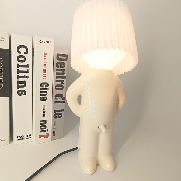 Kreativ Lille Natlampe LED Fræk Dreng Lampa VIT EU-STIKK Kontakt Hvid White EU Plug-EU Plug