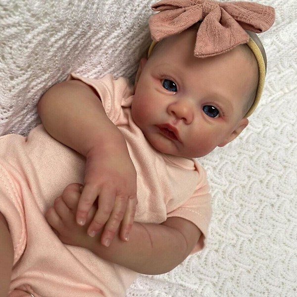Genfødt dukke baby pige-vinyl krop-realistisk nyfødt dukke , ;