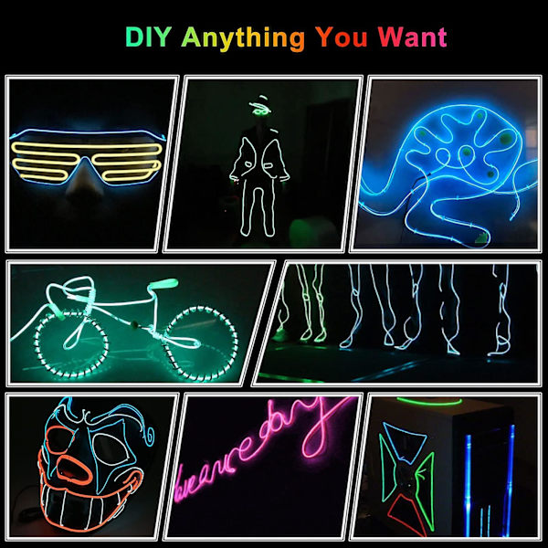Bil LED Inredningsremsa Ljus 3m USB Neon Trådlampor Lysande Ambient Belysning Bil Dekorationer Inredning Blå