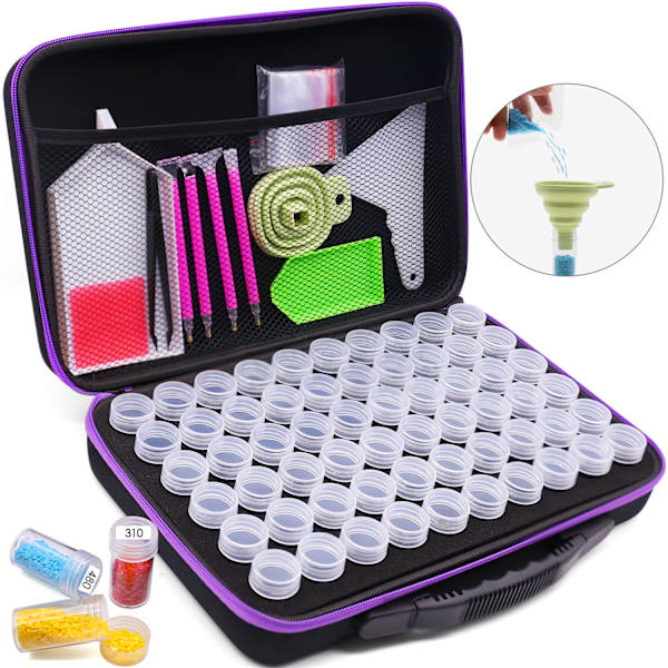Diamantmaleri verktøy tilbehør oppbevaringsboks 7/15/30/60 spor perler oppbevaringsflasker etui for DIY diamantmaleri with 7 Bottles