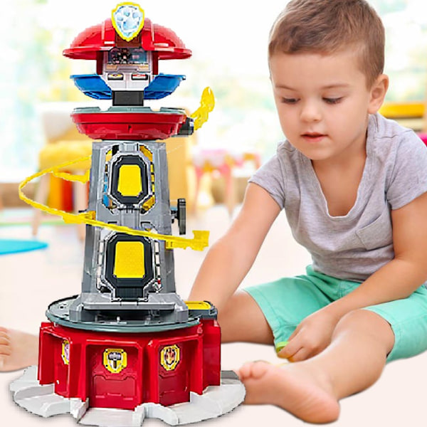 Paw Patrol Tårnet Stor Størrelse Patrulje Canina Lookout Modell Leke Sett Hunder Kjøretøy Actionfigur for Gutt Barn Bursdagsgave-WELLNGS tower with 6pcs dog