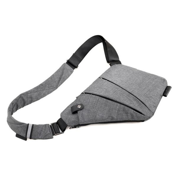 Pieni Sling-laukku Lompakko Anti-varkaustasku Olkalaukku Mies Nainen Crossbody Bag harmaa Left Side gray