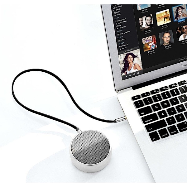 Ugreen 1m 3,5 mm AUX Lydkabel Tangle-Free Sølv