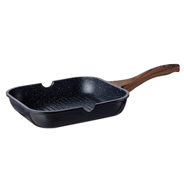 Non-stick grillpande (med riller - 24 28 18 cm) - Smedet aluminium - Fuld induktion 24cm