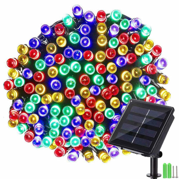 Solcellslingor för utomhusbruk, 22 m 200 LED julbelysning (flerfärgad)