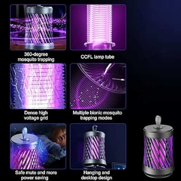 LED-myggdödare, 360° elektrisk insektsfälla