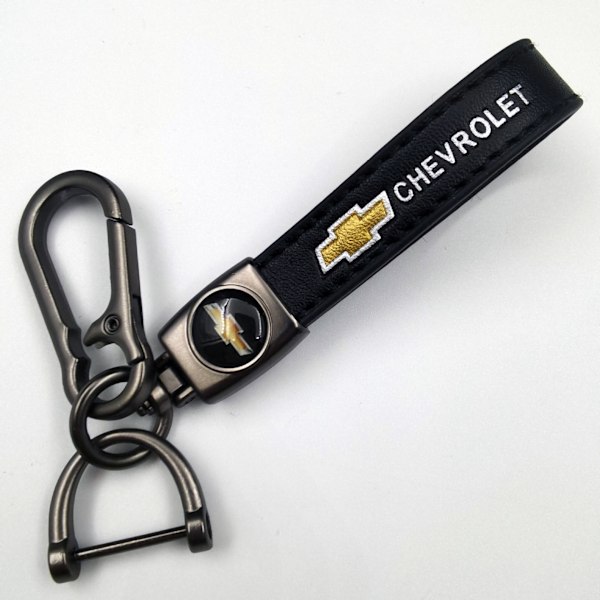 Personligt metalllogo - Lædernøglering til mænd - Chevro Chevro Chevrolet Gunmetal Hardware