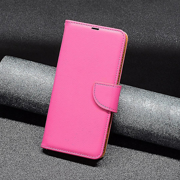 Samsung Galaxy A25 5G Telefonetui Læderpung Litchi Struktur Stativ Anti-Drop Telefonetui Med Rem