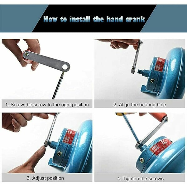 Hand Crank Forge Blåsbälg Manuell Gjutjärn Växel Popcorn Centrifugal Blå