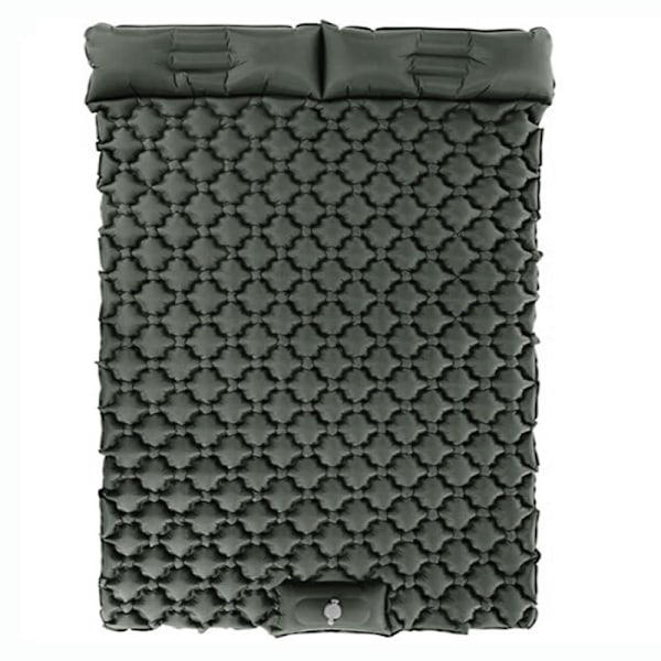 Dobbel Luftmadrass for Utendørs Camping, Oppblåsbar Madrass for 2 Personer, Luftmadrass for Strand, Reiser, Vandring, Campingtelt-XF5- Dark Green