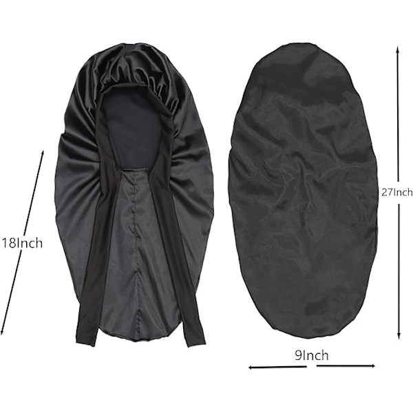 KCVV Nattmössa - Satin Nattmössa - Lång Satin Bonnet för Flickor - för Damer - 2 Stycken