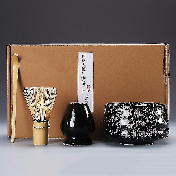 4st/set Traditionellt Matcha-set Bambukeramik Matcha-skål med vispBY 5