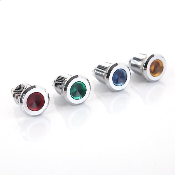 1 stk 12mm 6/12/24/220v mini signallampe strøm LED metallindikatorlampe