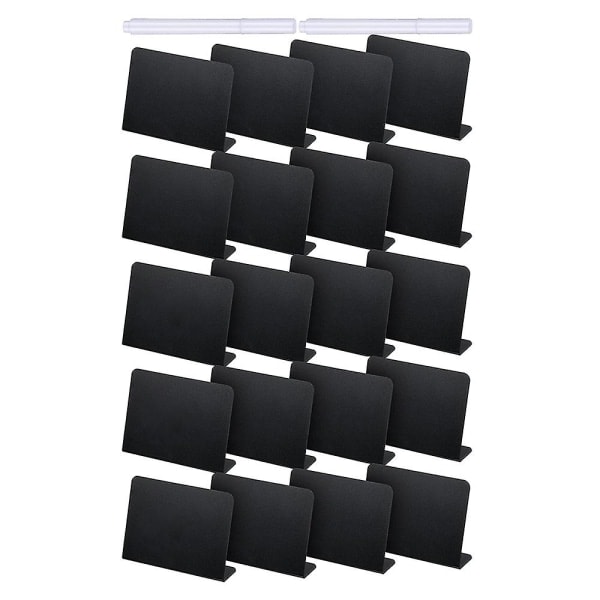 20 stk. 4 x 3 tommer Mini Tavle Bordskilt Tavle Buffet Tags Mad Etikette Til Festbord Sort