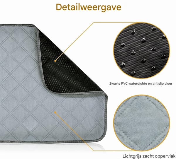 Washable Guinea Pig Pee Pads - 2-Pack (60x45 cm) - Light Grey Fleece - Super Absorbent + Waterproof - Suitable for Rabbits/Rodents-FA-