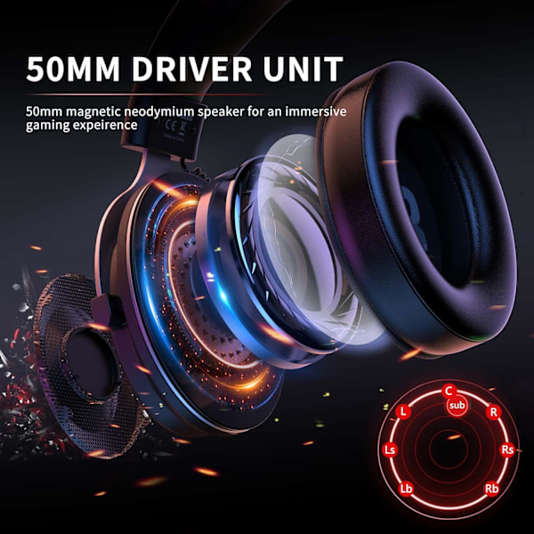 USB-spilleheadset med mikrofon til PS4/PC/PS5/laptop - Headp