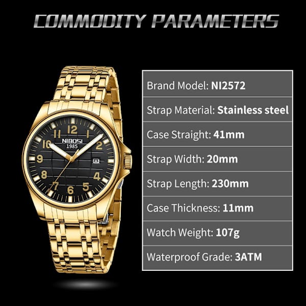 2023 NIBOSI Toppmärke Quartz Klocka Herr Vattentät Sport Militär Armbandsur Herr Business Rostfritt Stål Man Klocka Reloj Hombre Silver Blue