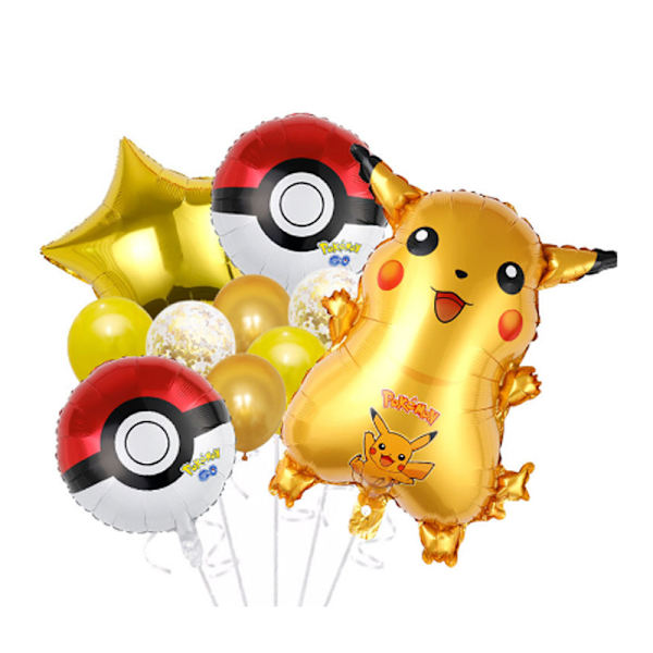 Po.Ke.Mon Balloner Alder sæt Folie Latex balloner Børn Fødselsdagsfest dekoration Pikachu 11 to piece Set