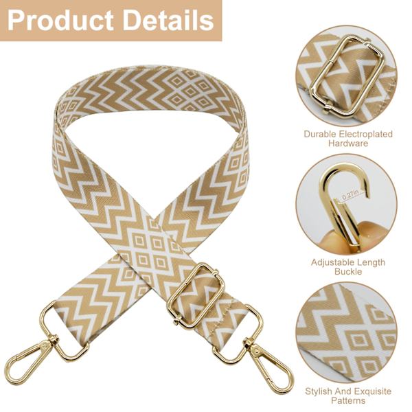 2 st Handväskeband, Ersättningshandväskeband, Crossbody-väska Band, Svart Randig Axelrem för Män Kvinnor - Justerbar Längd 75-145 cm