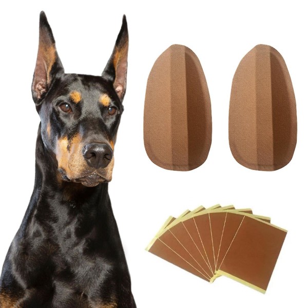 2-pak Hundöron Stående Stödverktygsdekaler, fast korrigerande upprätthållare för Doberman Pinscher 7*3.5cm