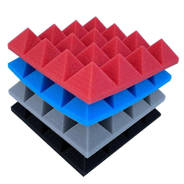 24st 25x25x5cm Studio Akustisk Ljudisolerad Skumpyramid Ljudisolering Ljudabsorptionsbehandling