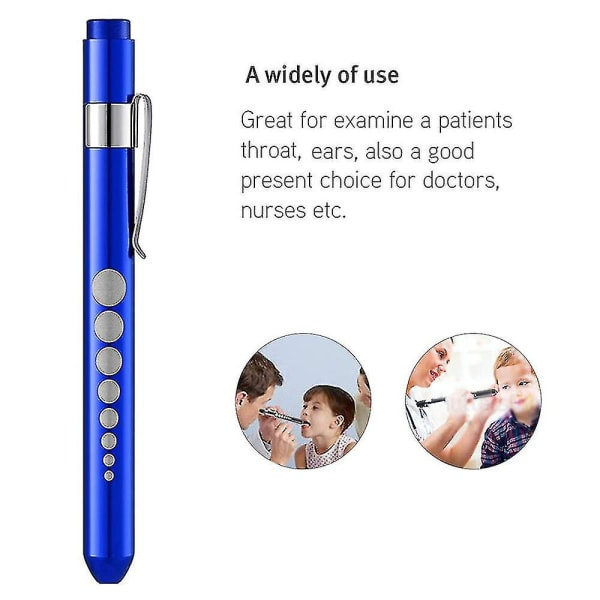 2 stk Pen Flashlight Aluminiumlegering Pen Light Led Pen Flashlight