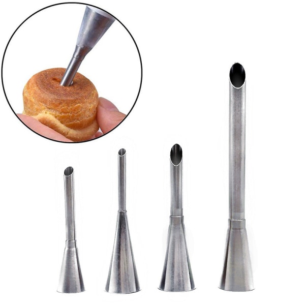 4 stk/sett rustfritt stål dekoreringstips glasurmunnstykke puffdeig