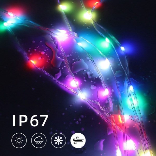 10M 100LED LED-lysslynge Fe-lys Bluetooth-appkontroll