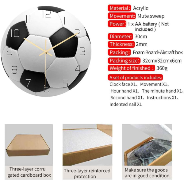 Basketball Football Soccer Golf Baseball Tennis Wall Clock