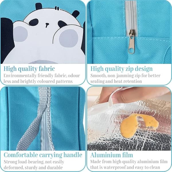 Eristetty lounaskassi tytöille (sininen panda 21 x 17 x 15 cm), Insul-FA-
