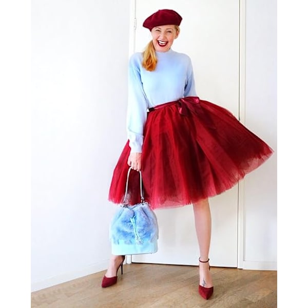 Kvinners Tulle A-Line Tullekjole Tutu-kjole Rose Red Rose Red M